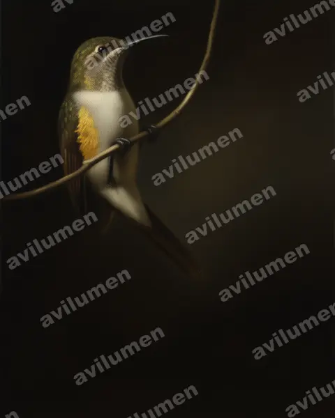 Illustration im Stil Öl: Socotra Sunbird (Chalcomitra balfouri)