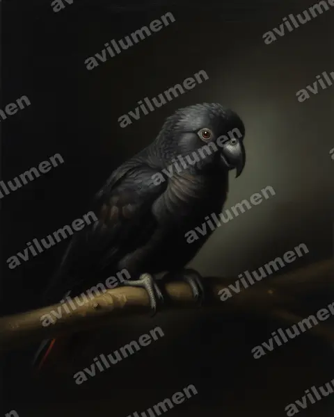Oil illustration: Chalcopsitta atra (Black Lory)