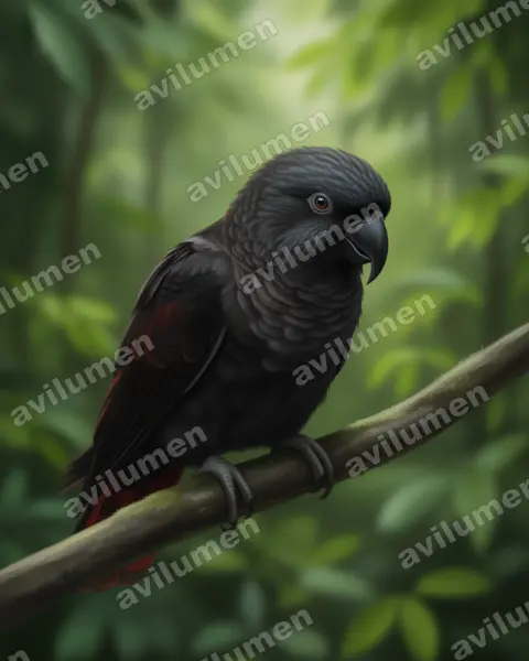Realistic illustration: Chalcopsitta atra (Black Lory)