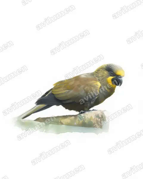 Illustration im Stil Aquarell: Braunlori (Chalcopsitta duivenbodei)