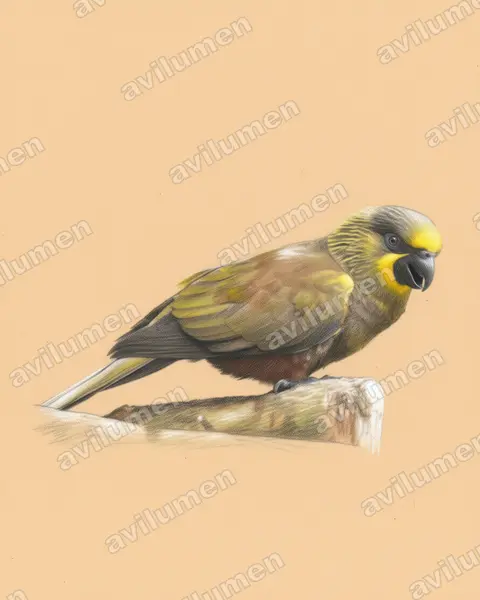 Illustration im Stil Buntstift: Braunlori (Chalcopsitta duivenbodei)