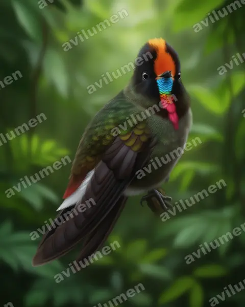 Ilustración en Realista: Chalcostigma herrani (Colibrí de Herrán)