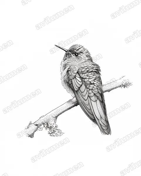 Ilustración en Tinta: Chalcostigma heteropogon (Colibrí picoespina)