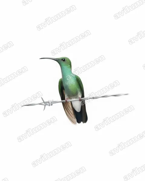 Illustration im Stil Aquarell: Blauschwanz-Buffonkolibri (Chalybura buffonii)