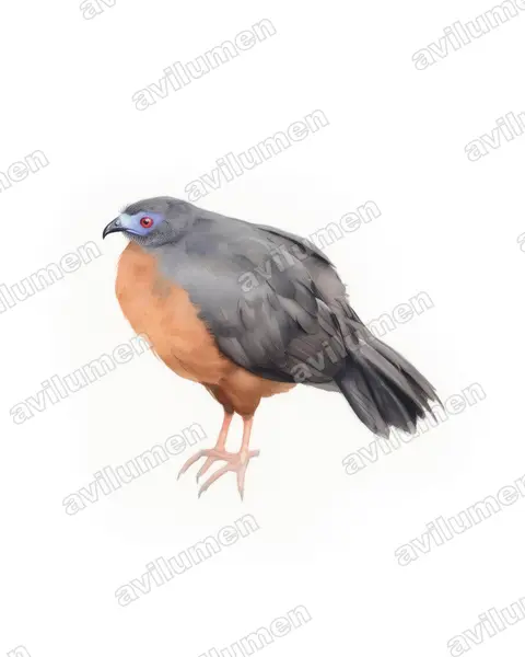Illustration im Stil Aquarell: Sickle-winged Guan (Chamaepetes goudotii)