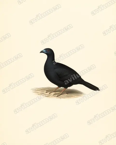 Illustration Planche ancienne : Chamaepetes unicolor (Pénélope unicolore)