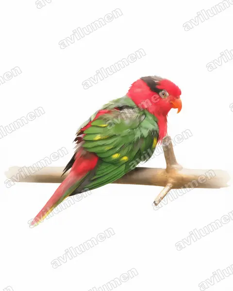 Illustration im Stil Aquarell: Josephinenlori (Charmosyna josefinae)