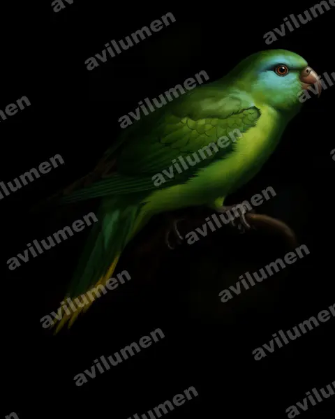 Palm Lorikeet（Charmosyna palmarum）的油画插画