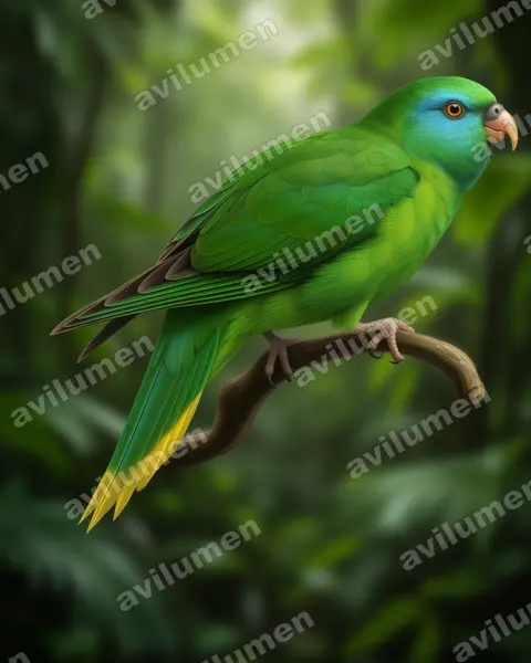 Palm Lorikeet（Charmosyna palmarum）的写实插画