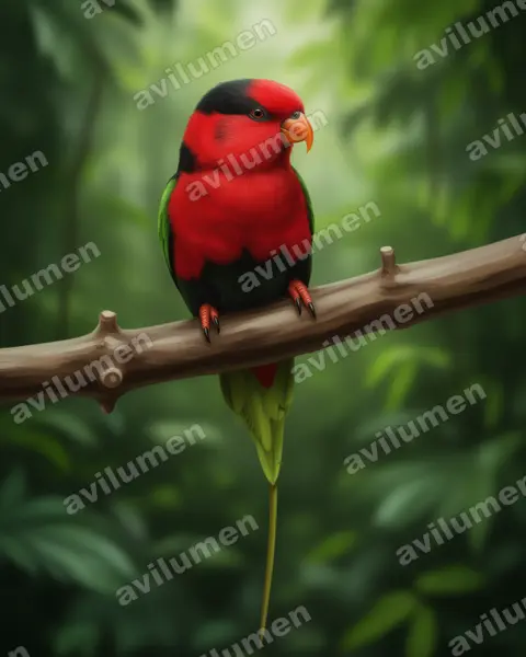 Illustration im Stil Realistisch: Papualori (Charmosyna papou)