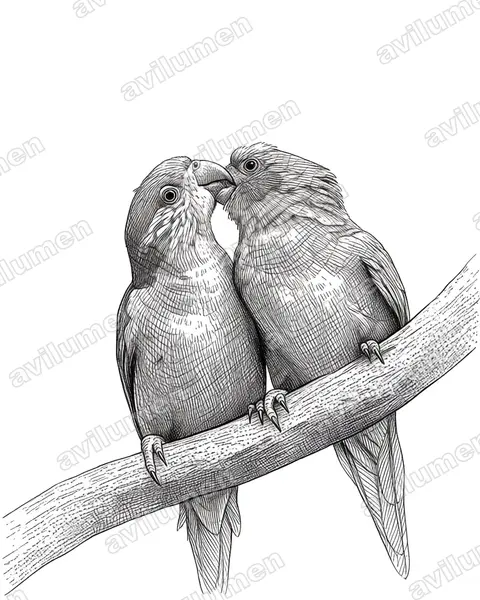 Ink illustration: Charmosyna placentis (Red-flanked Lorikeet)