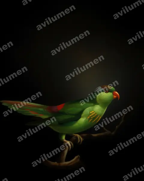 Oil illustration: Charmosyna wilhelminae (Pygmy Lorikeet)