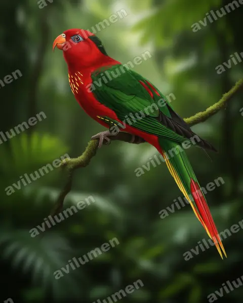 Illustration im Stil Realistisch: Charmosyna pulchella (Charmosynopsis pulchella)