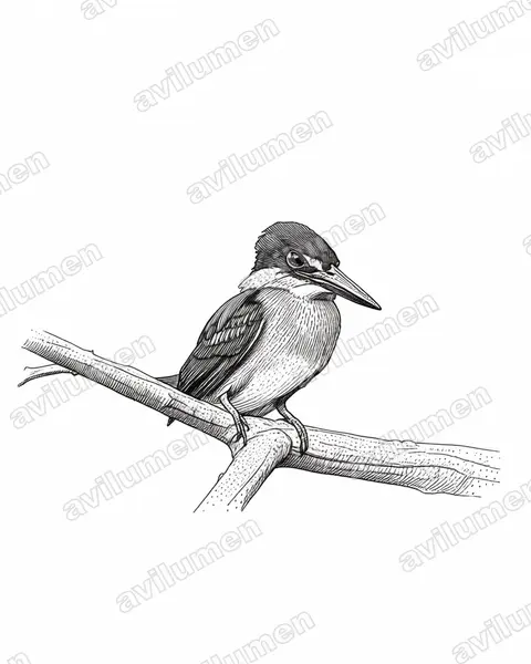 Illustration im Stil Tusche: Erzfischer (Chloroceryle aenea)