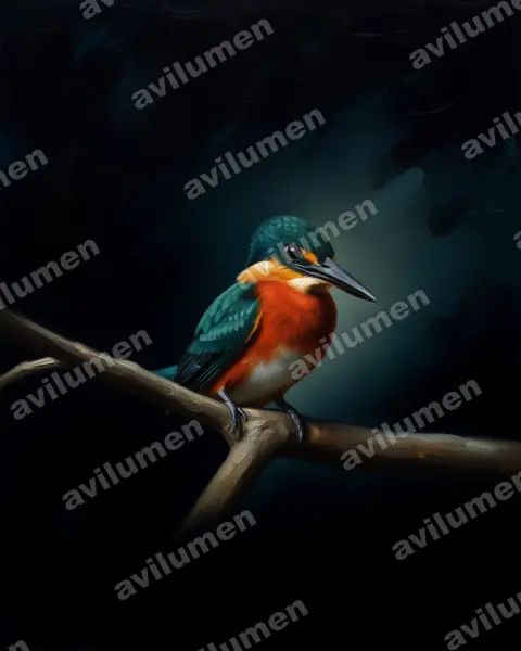 Illustration im Stil Öl: Erzfischer (Chloroceryle aenea)