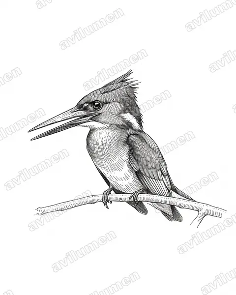 Illustration im Stil Tusche: Amazonasfischer (Chloroceryle amazona)
