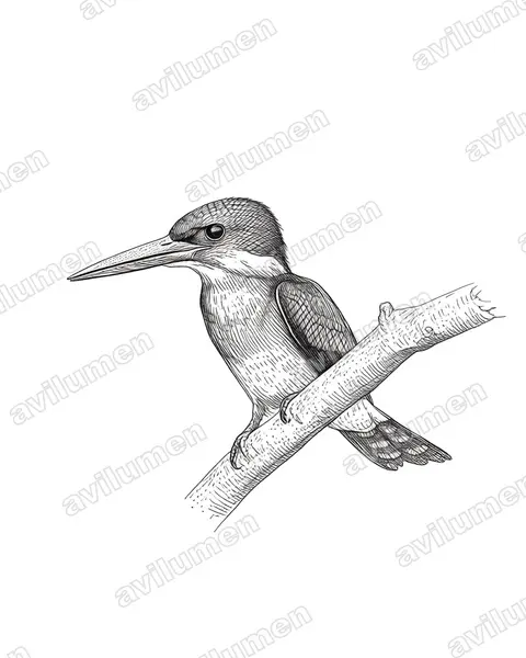 Illustration im Stil Tusche: Grünfischer (Chloroceryle americana)
