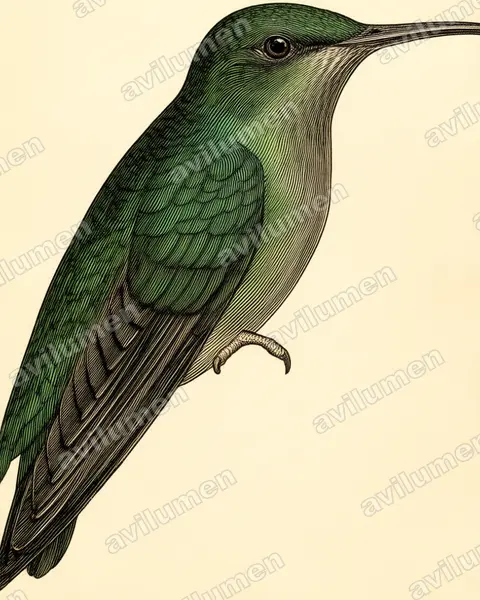 布雷氏翠蜂鳥（Chlorostilbon bracei）的古典图版插画