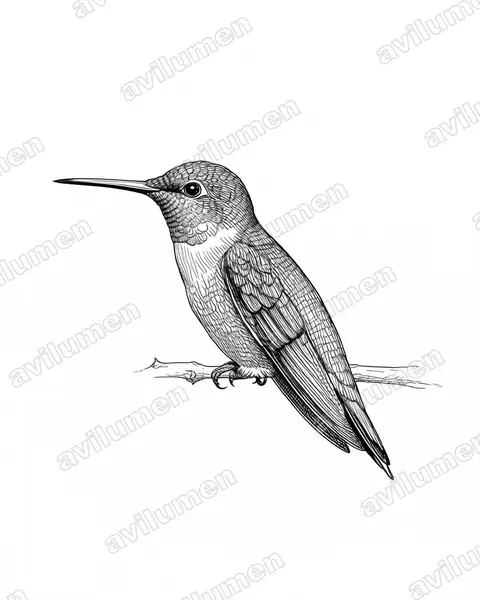 Illustration im Stil Tusche: Schwalbenschwanz-Smaragdkolibri (Chlorostilbon forficatus)