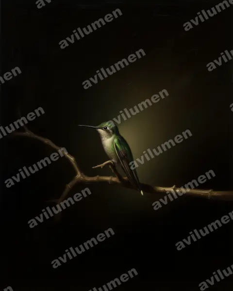 Illustration im Stil Öl: Schwalbenschwanz-Smaragdkolibri (Chlorostilbon forficatus)