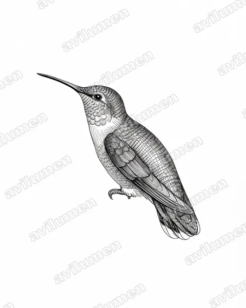 Illustration Encre : Chlorostilbon stenurus (Émeraude à queue étroite)