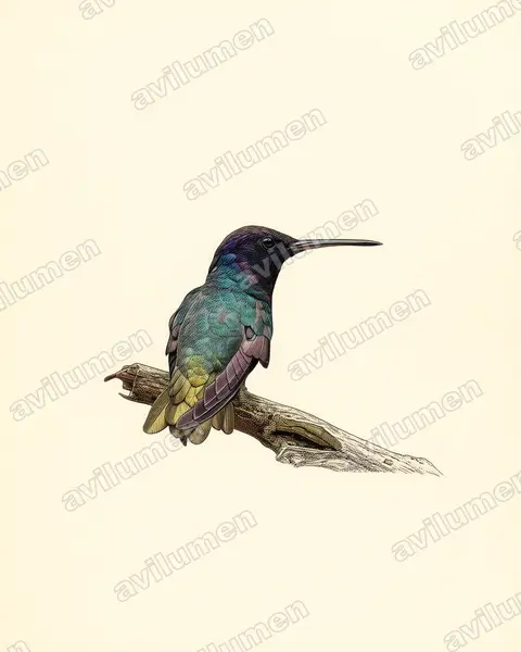 Illustration Planche ancienne : Chrysuronia oenone (Saphir œnone)