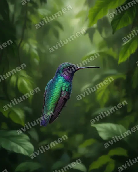 Illustration Réaliste : Chrysuronia oenone (Saphir œnone)