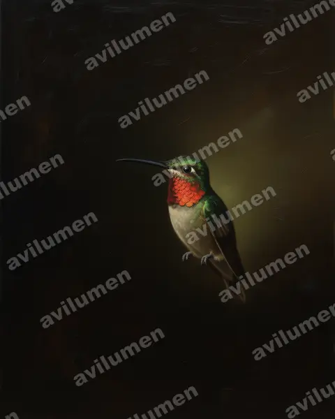 Illustration im Stil Öl: Greater double-collared sunbird (Cinnyris afer)