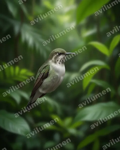 Illustration Réaliste : Cinnyris fuscus (Souimanga fuligineux)