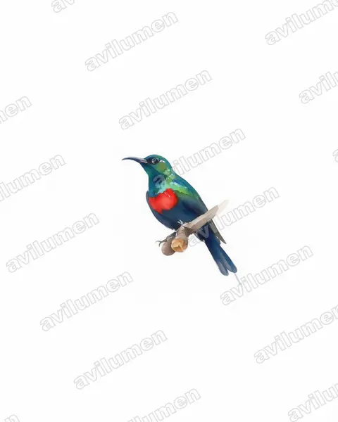 Illustration im Stil Aquarell: Shining Sunbird (Cinnyris habessinicus)