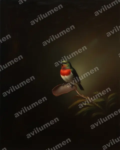 Oil illustration: Cinnyris manoensis (Miombo Double-collared Sunbird)