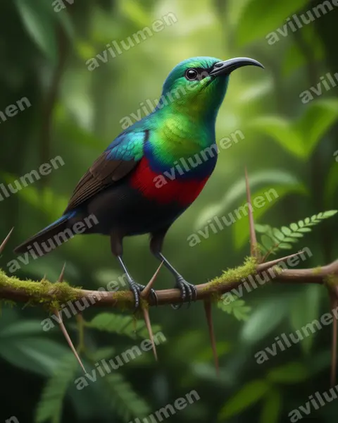 Illustration im Stil Realistisch: Marico Sunbird (Cinnyris mariquensis)