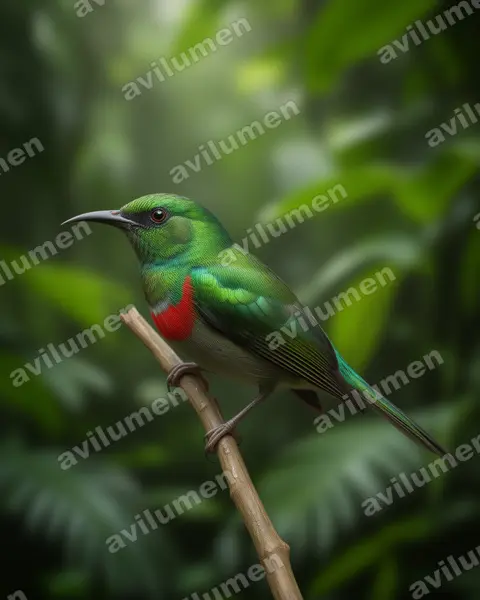 Ilustración en Realista: Cinnyris neergaardi (Cinnyris neergardi)