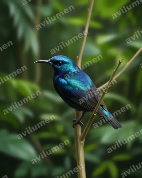 Realistic illustration: Cinnyris pembae (Pemba Sunbird)