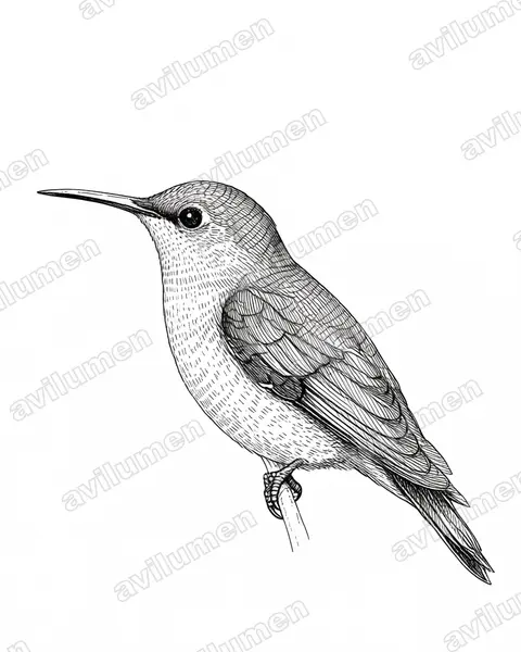 Ilustración en Tinta: Cinnyris pulchellus (Suimanga colilargo)