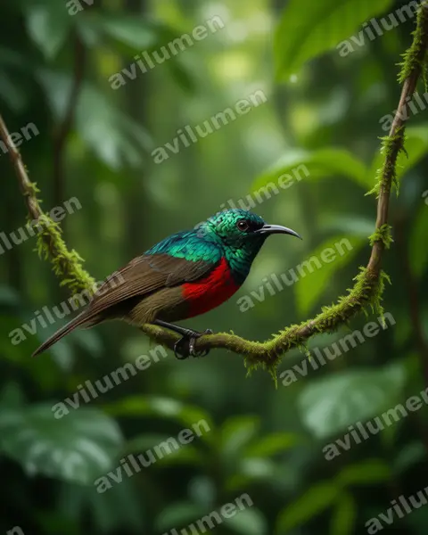 Ilustración en Realista: Cinnyris reichenowi (Cinnyris preussi)