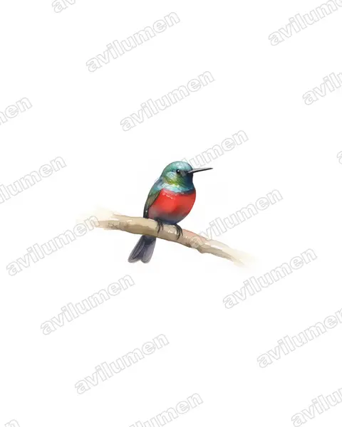 Illustration Aquarelle : Cinnyris stuhlmanni (Ruwenzori Double-collared Sunbird)
