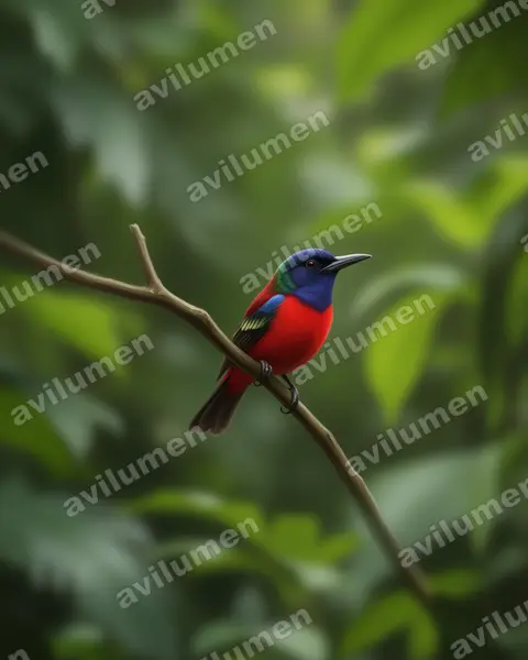 Illustration Réaliste : Cinnyris stuhlmanni (Ruwenzori Double-collared Sunbird)