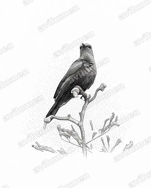 Illustration Encre : Cinnyris tsavoensis (Tsavo Sunbird)