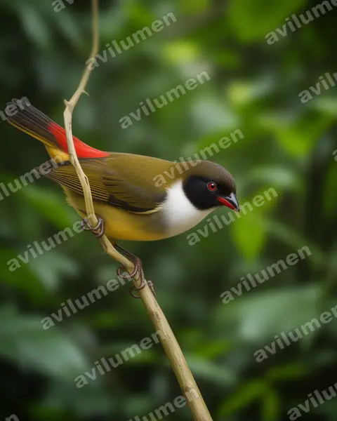 Angola waxbill（Coccopygia bocagei）的写实插画