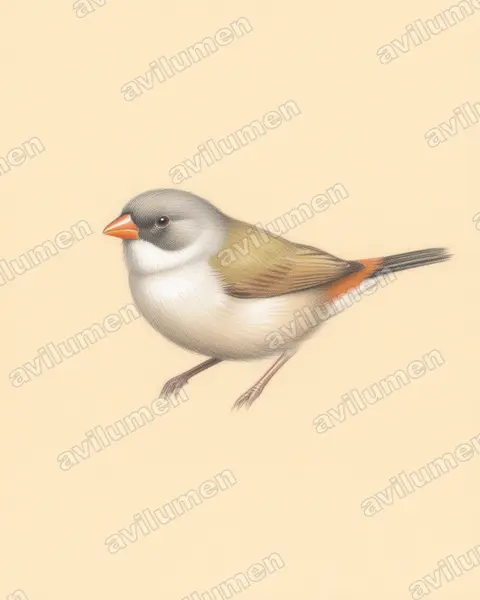 Illustration Crayon de couleur : Coccopygia melanotis (Astrild à joues noires)