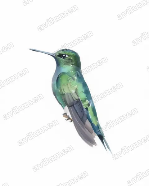Illustration im Stil Aquarell: Goldbauchkolibri (Coeligena bonapartei)