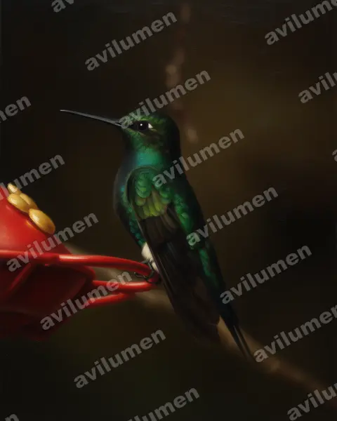 Illustration im Stil Öl: Goldbauchkolibri (Coeligena bonapartei)