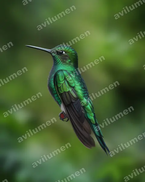 Illustration im Stil Realistisch: Goldbauchkolibri (Coeligena bonapartei)