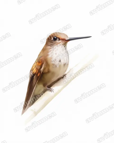 Watercolor illustration: Coeligena coeligena (Bronzy inca)