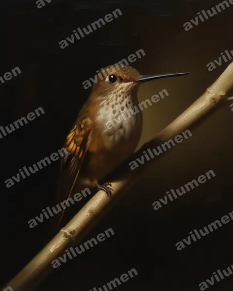 Oil illustration: Coeligena coeligena (Bronzy inca)