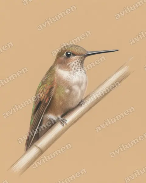 Colored pencil illustration: Coeligena coeligena (Bronzy inca)