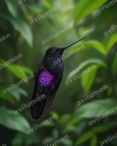 Realistic illustration: Coeligena helianthea (Blue-throated starfrontlet)
