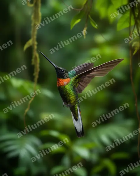 Ilustración en Realista: Coeligena inca (Inca de Gould​)