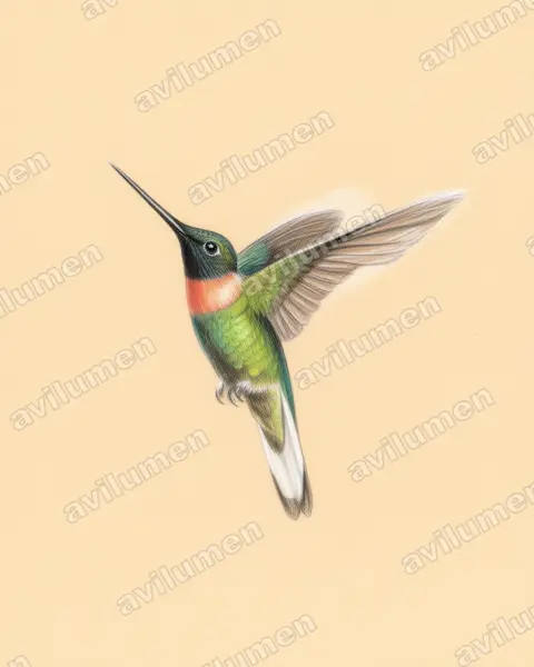 Ilustración en Lápiz de color: Coeligena inca (Inca de Gould​)